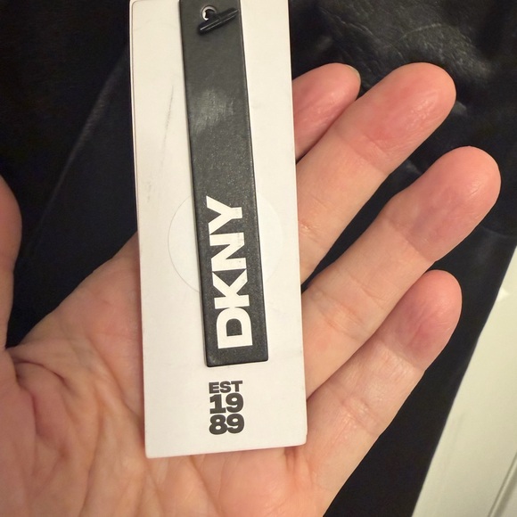 DKNY black satin midi slip dress sleeveless size 8 NEW - Picture 9 of 11